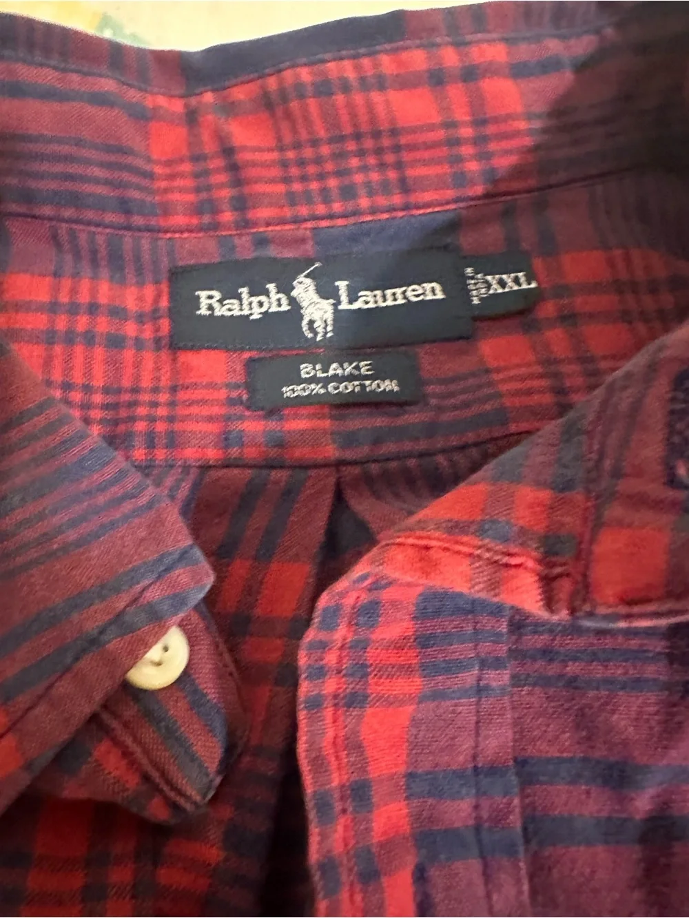 Polo by Ralph Lauren Red and Navy Plaid Button-Down Shirt